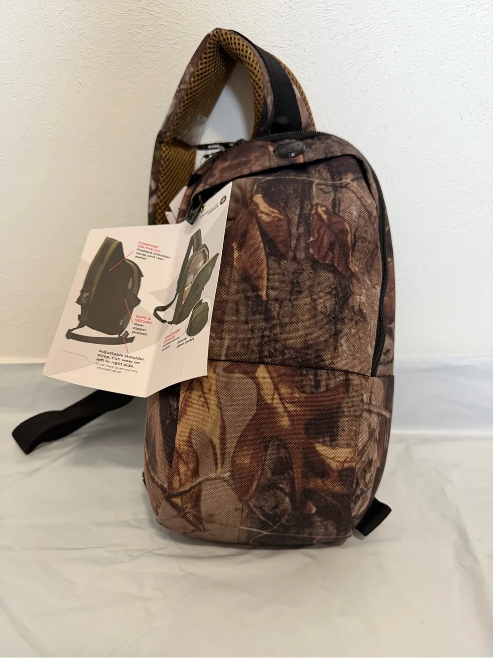 Camouflage Sling Crossbody Bag - Brown Camo Casual Carry